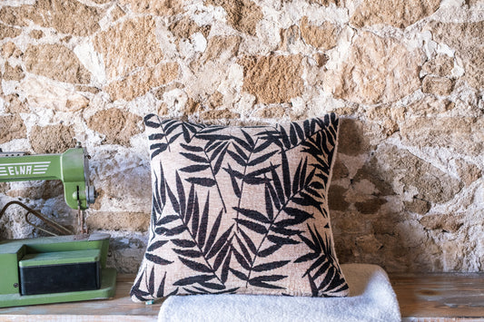 Lot de 2 housses de coussin décoratives réversibles en feuille de palmier