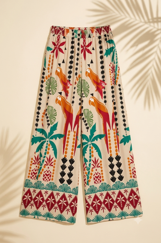 Lightweight Stretch Crepe Printed Lounge Pant