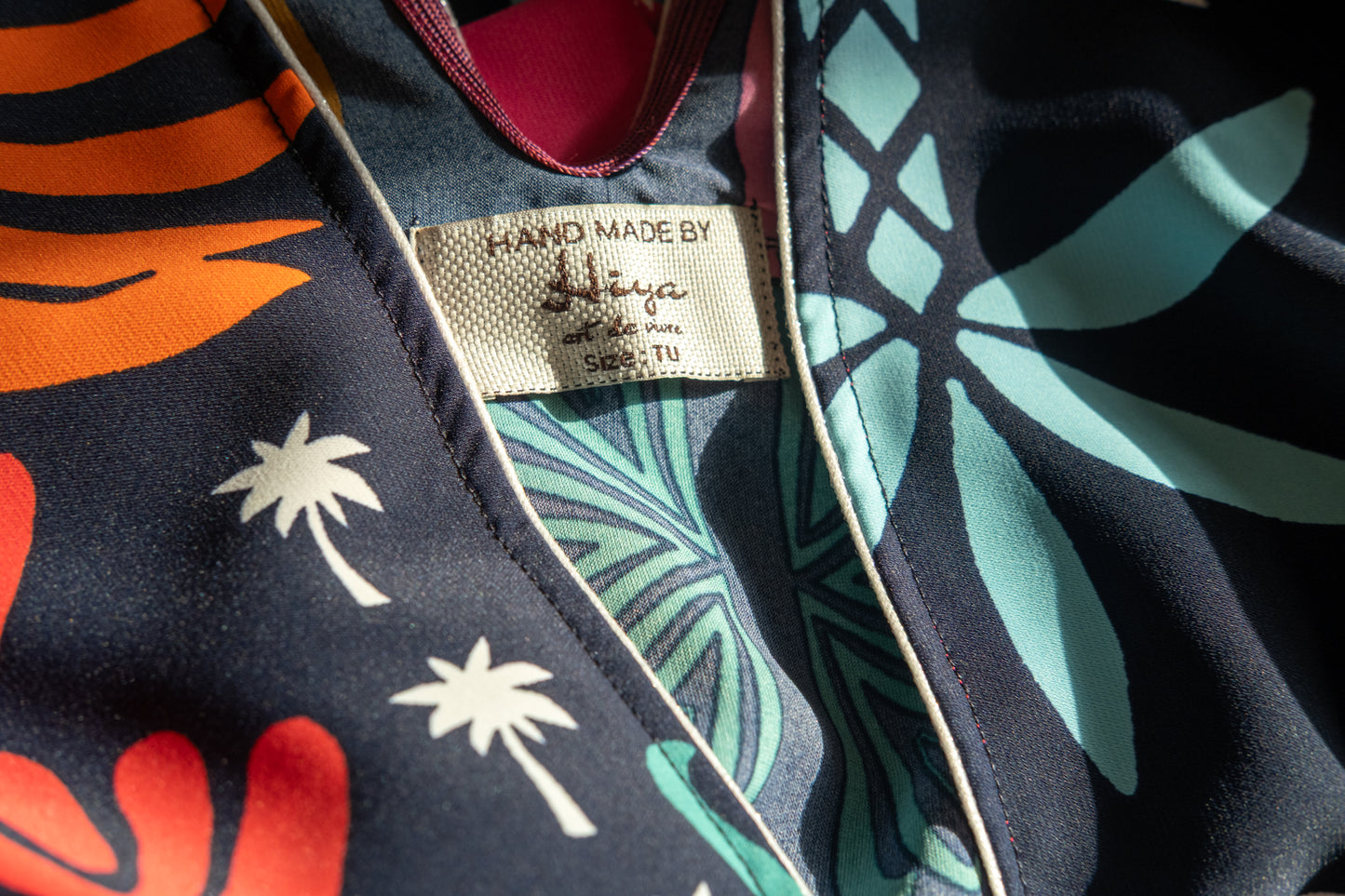 Printed Stretch Crepe Kimono Shawl Cape with Lurex Trim