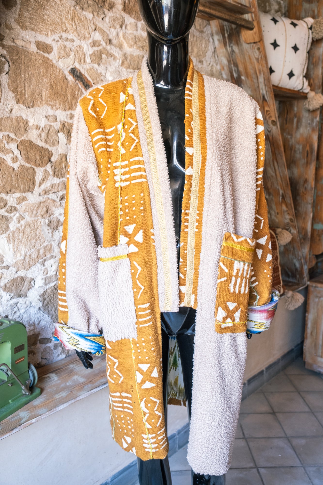 Unisex Designer Overcoat with Printed Lining