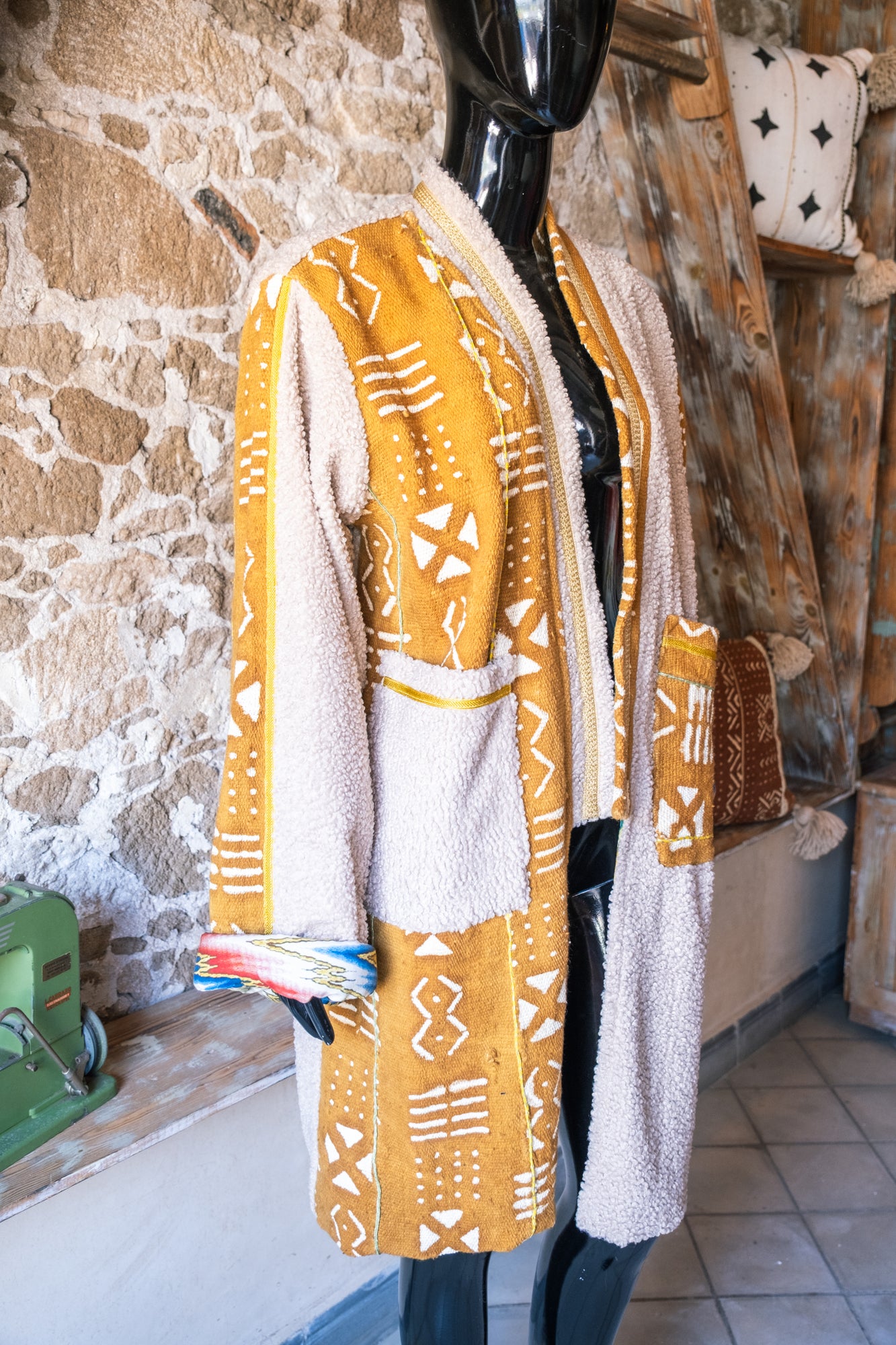 Unisex Designer Overcoat with Printed Lining