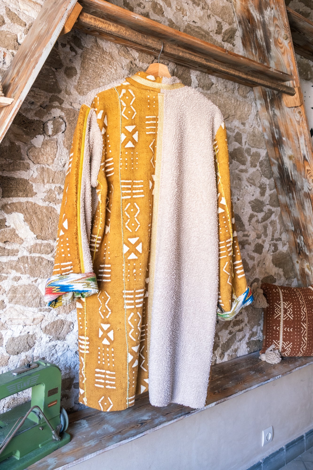 Unisex Designer Overcoat with Printed Lining