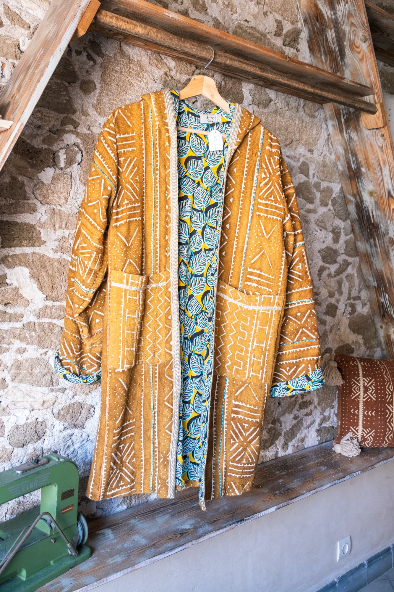 Unisex Hooded Up-Cycled Long Overcoat
