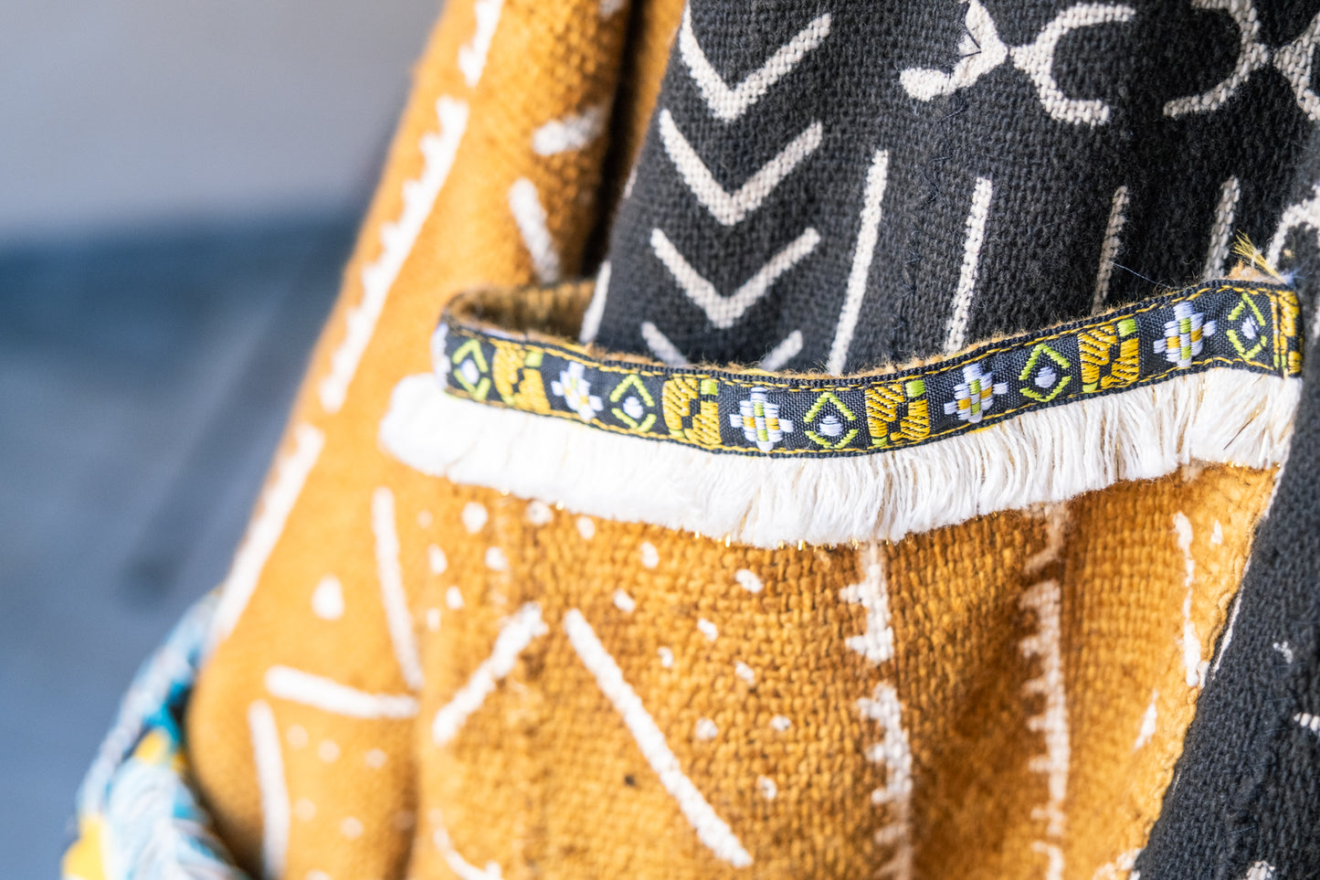 Manteau unisexe en tissu Bogolan, de créateur