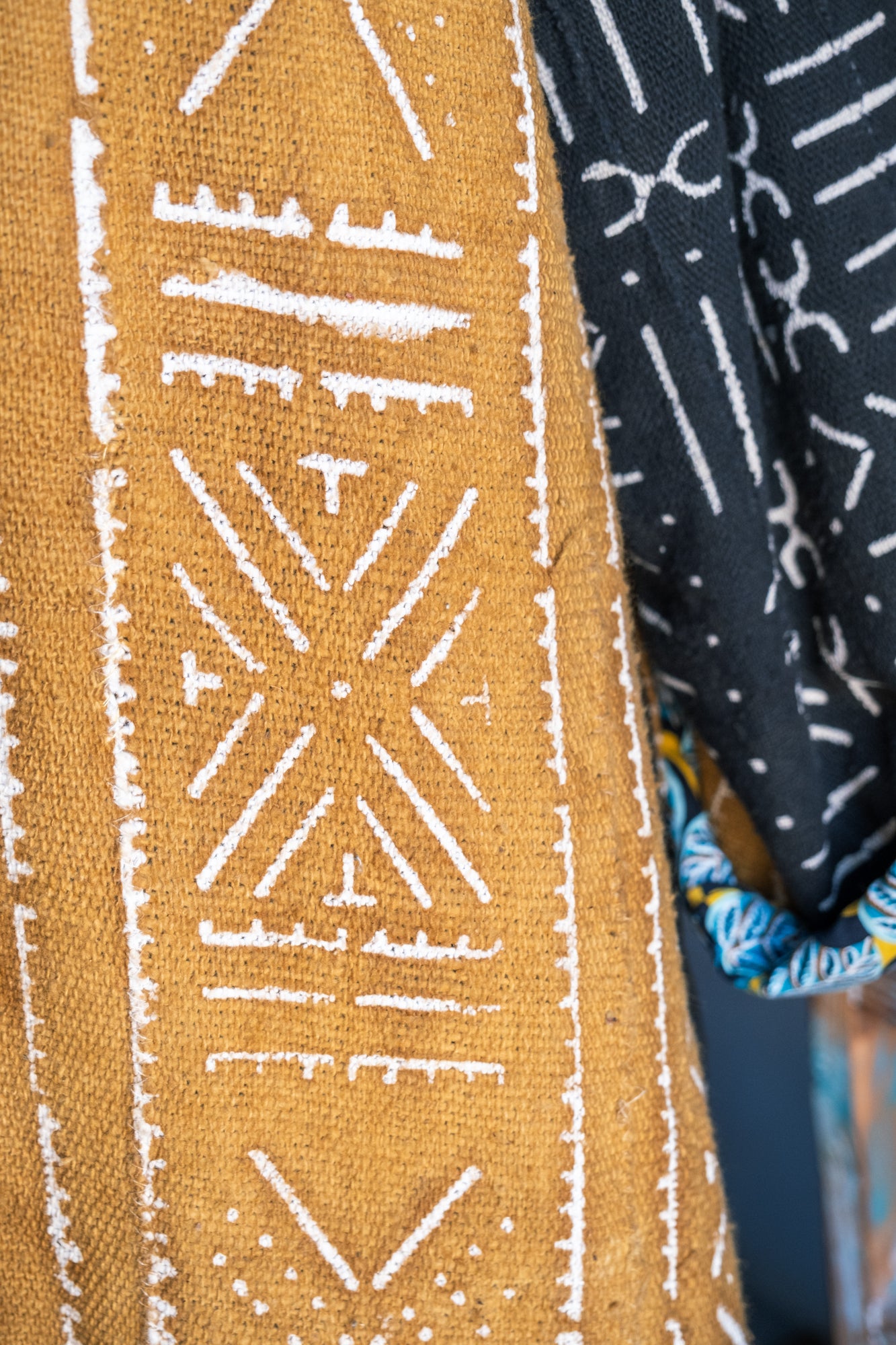 Manteau unisexe en tissu Bogolan, de créateur