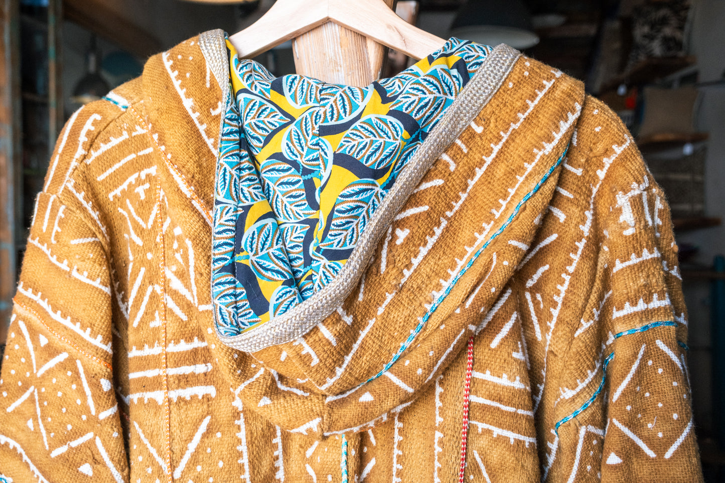Unisex Hooded Up-Cycled Long Overcoat