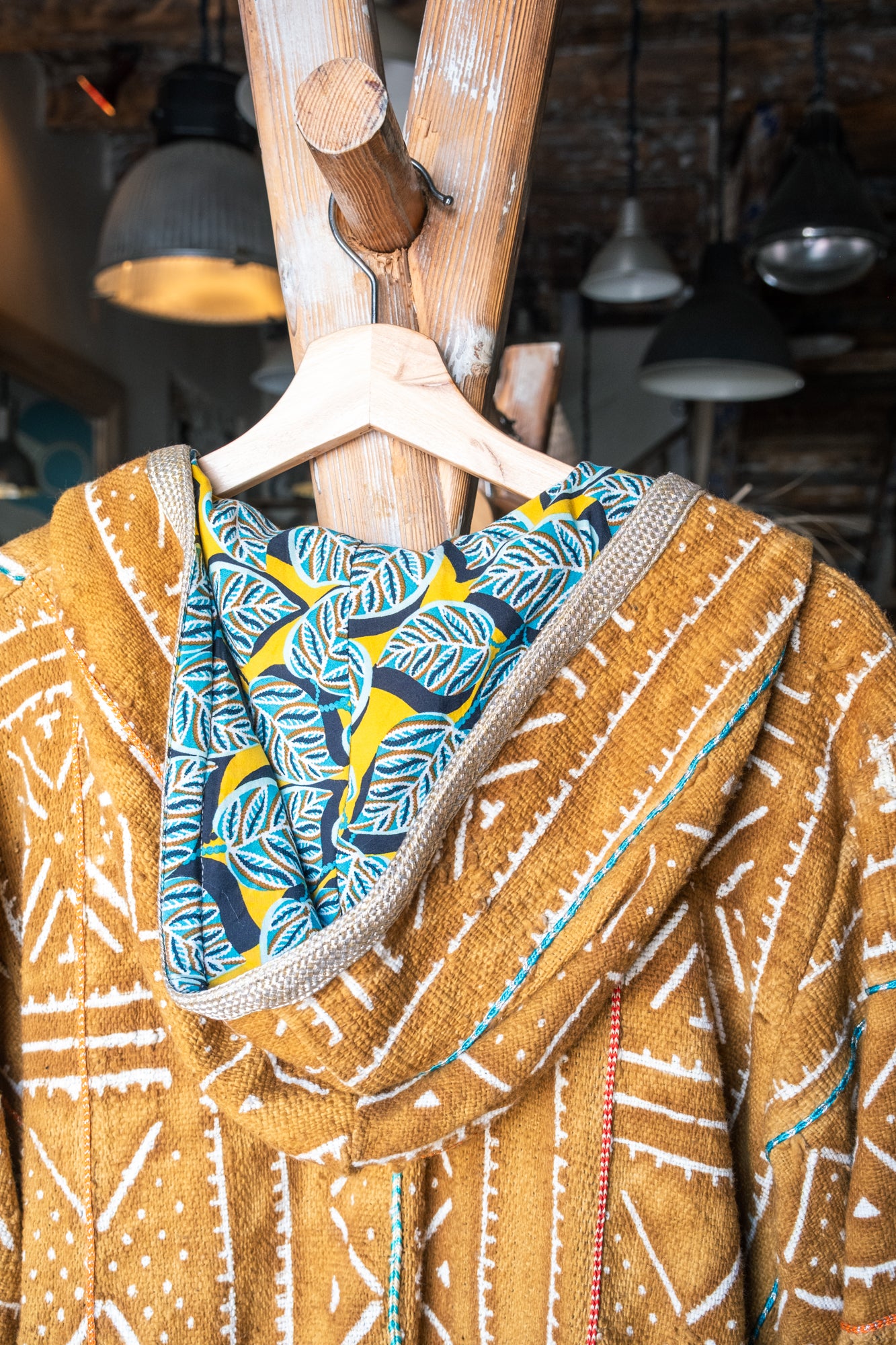 Unisex Hooded Up-Cycled Long Overcoat