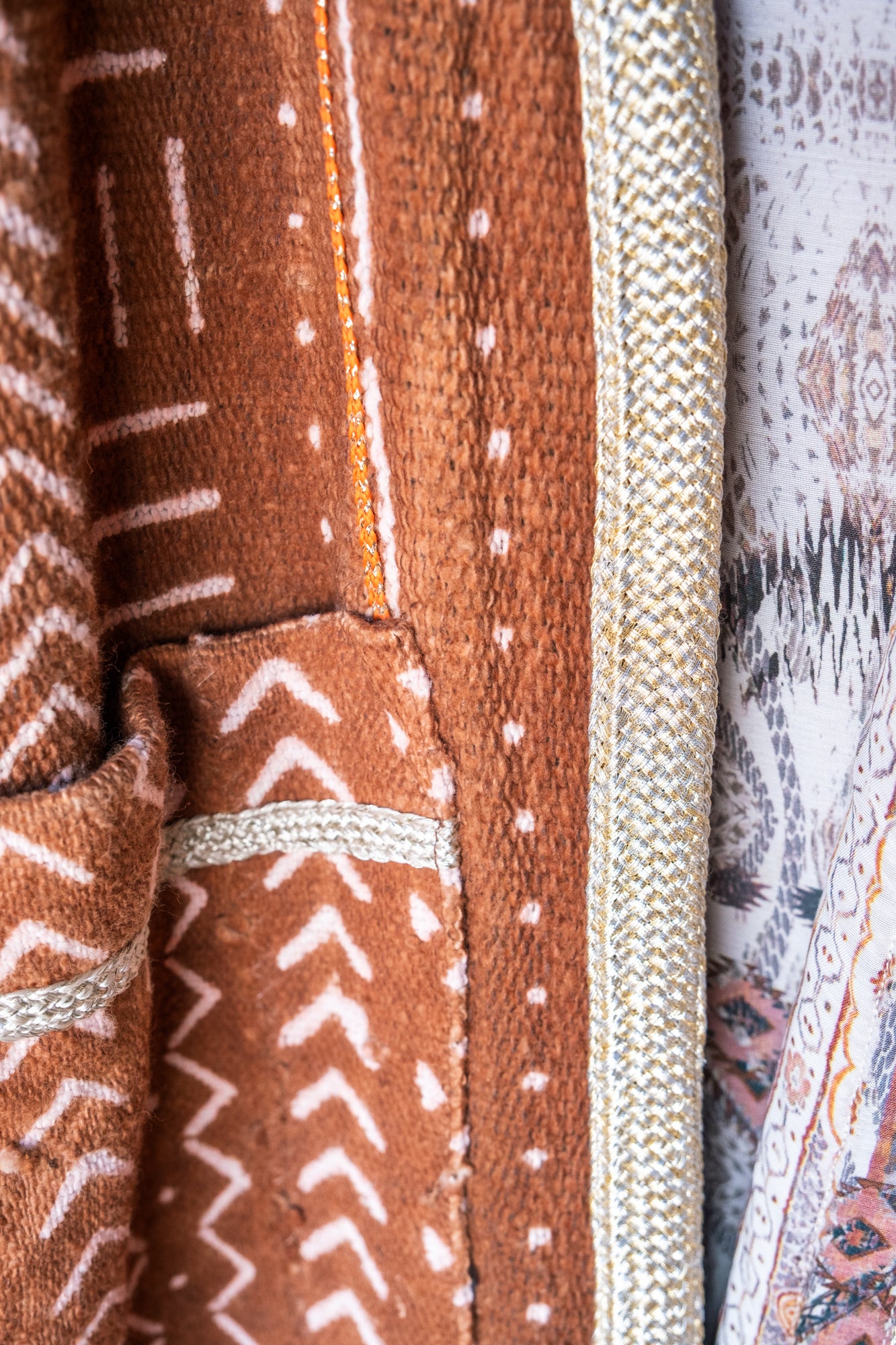 Unisex Up-cycled Overcoat with Printed Lining & African Textiles