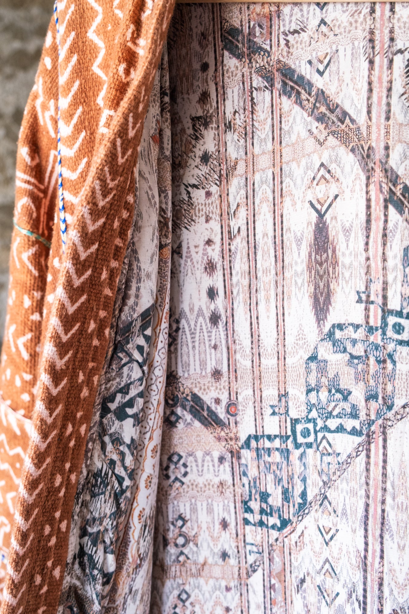 Unisex Up-cycled Overcoat with Printed Lining