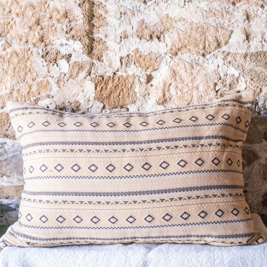 Set of 2 Large Double Sided Fleece and Geo Lumbar Pillow Covers